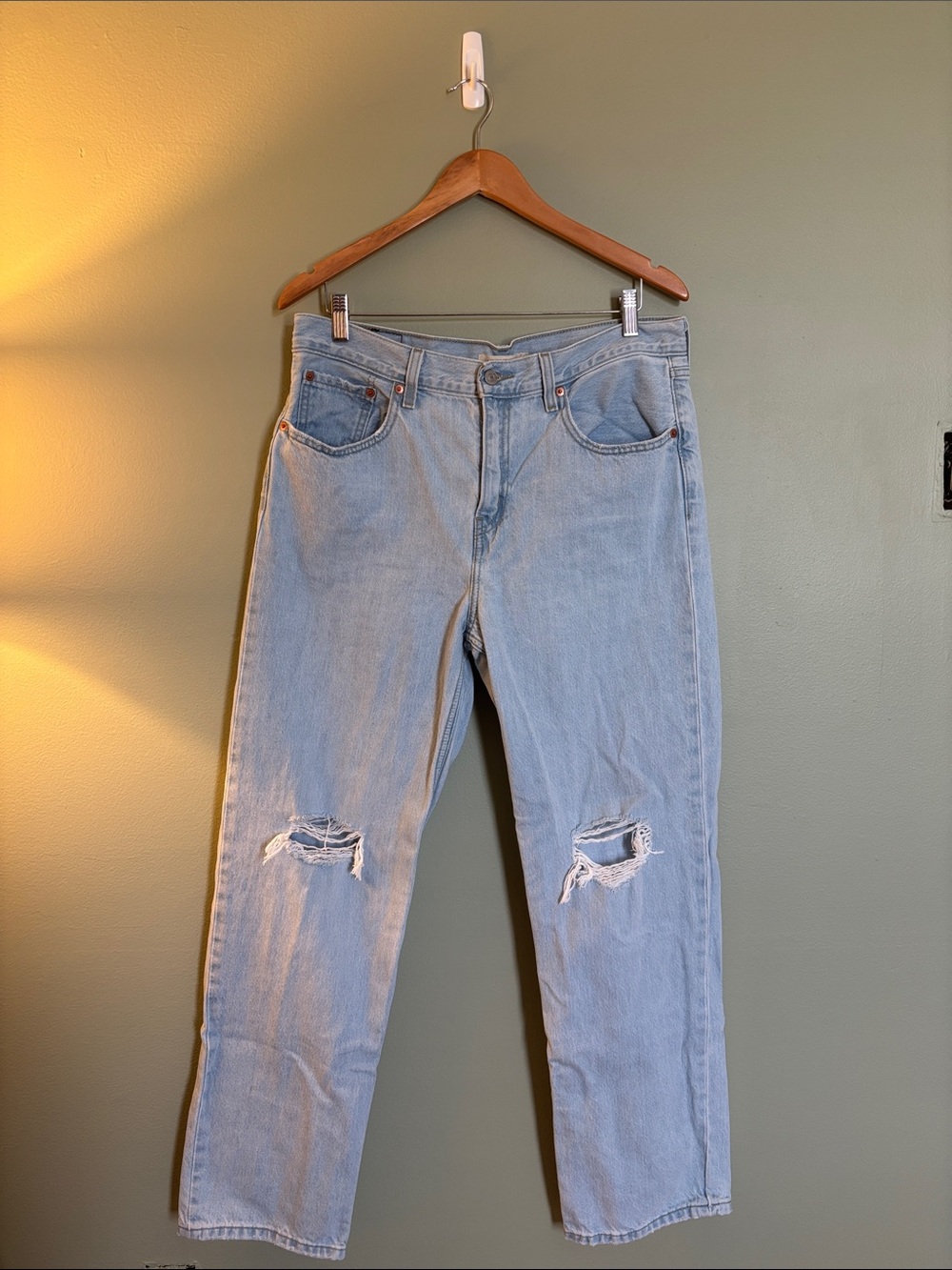 Levi's Light Blue Distressed Boyfriend Jeans